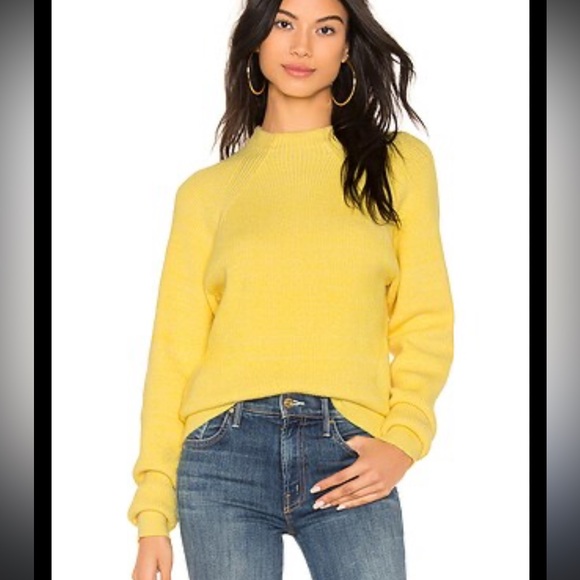 Free People Sweaters - FREE PEOPLE Too Good Yellow Mock Neck Chunky Sweater women size S